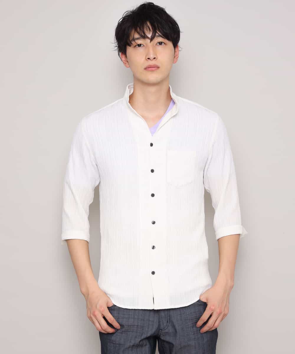 MKBHL25110 MK MICHEL KLEIN HOMME(MKミッシェルクランオム) シャツ／ウェイビータック ホワイト