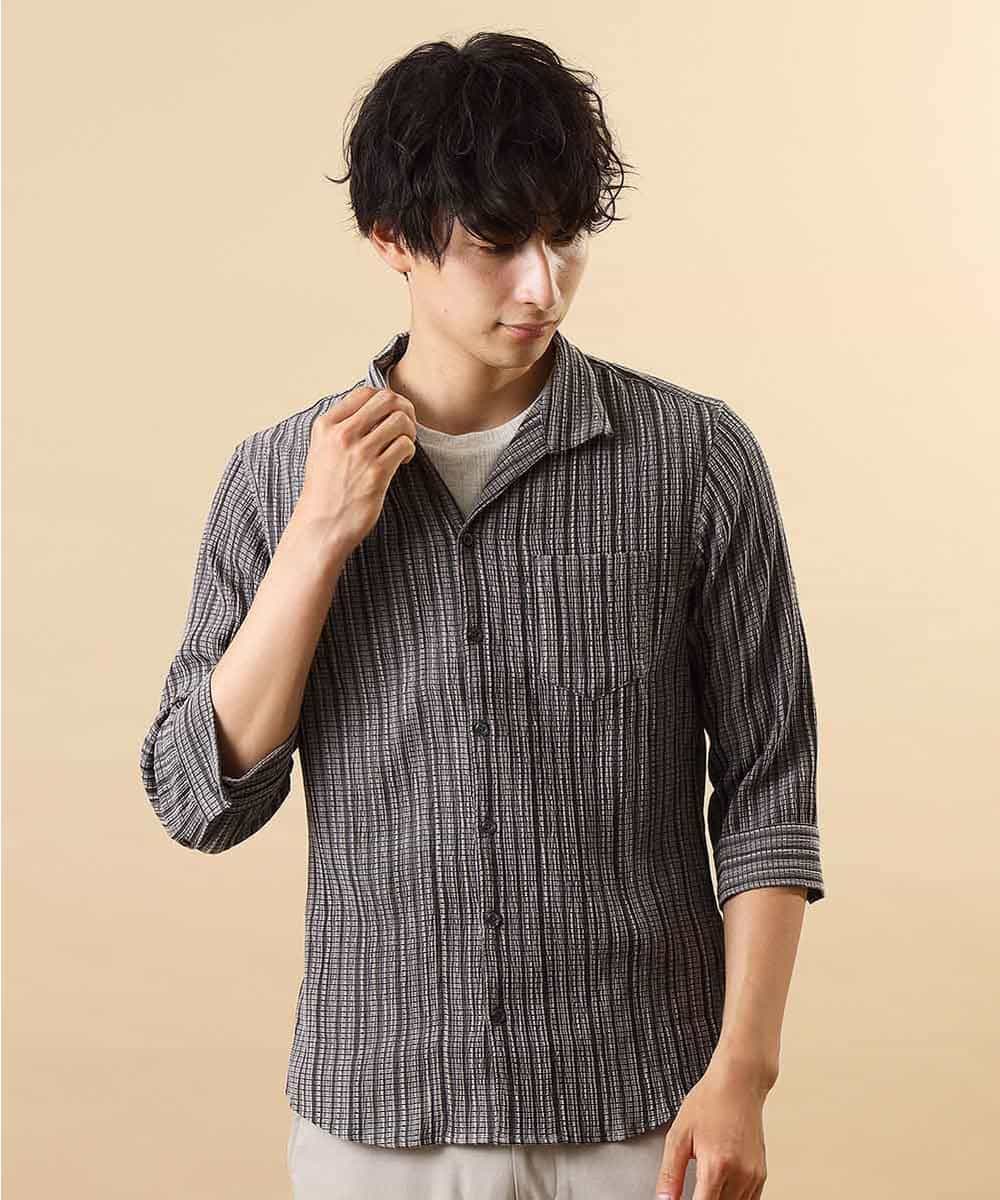 MKBHL25110 MK MICHEL KLEIN HOMME(MKミッシェルクランオム) シャツ／ウェイビータック グレー