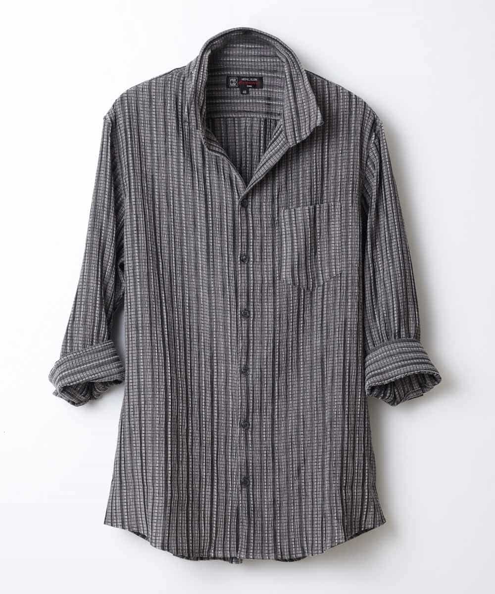 MKBHL25110 MK MICHEL KLEIN HOMME(MKミッシェルクランオム) シャツ／ウェイビータック グレー
