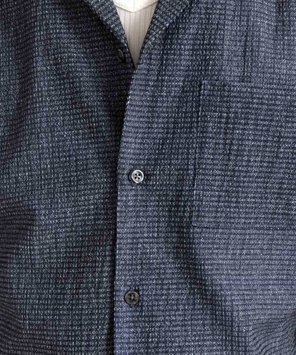MKBHM66110 MK MICHEL KLEIN HOMME(MKミッシェルクランオム) エアトリコットシャツ ブルー