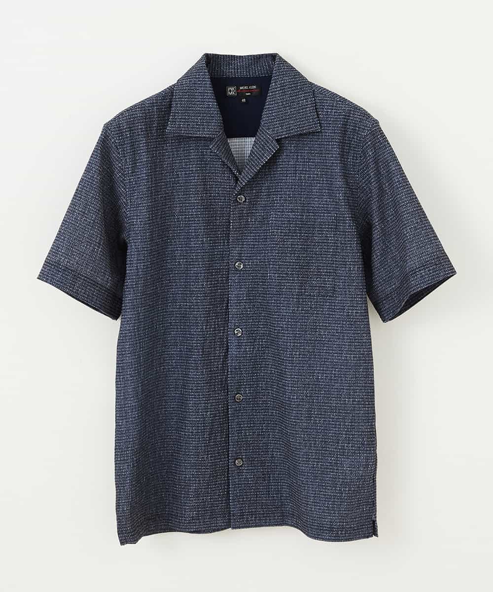 MKBHM66110 MK MICHEL KLEIN HOMME(MKミッシェルクランオム) エアトリコットシャツ ブルー