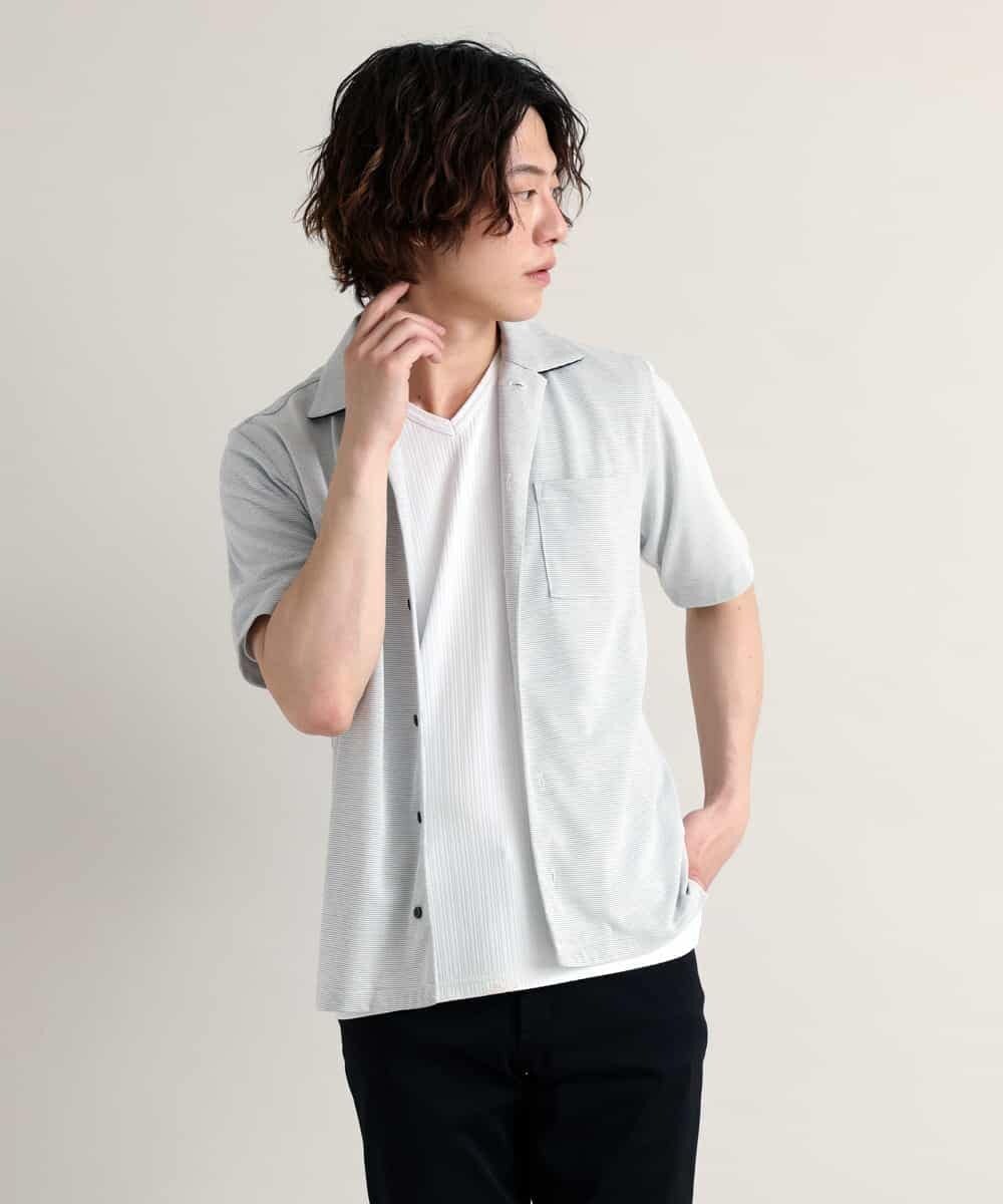 MKBHO31090 MK MICHEL KLEIN HOMME(MKミッシェルクランオム) 【涼シャツ/快適/速乾】ライトリーカノコ ホワイト