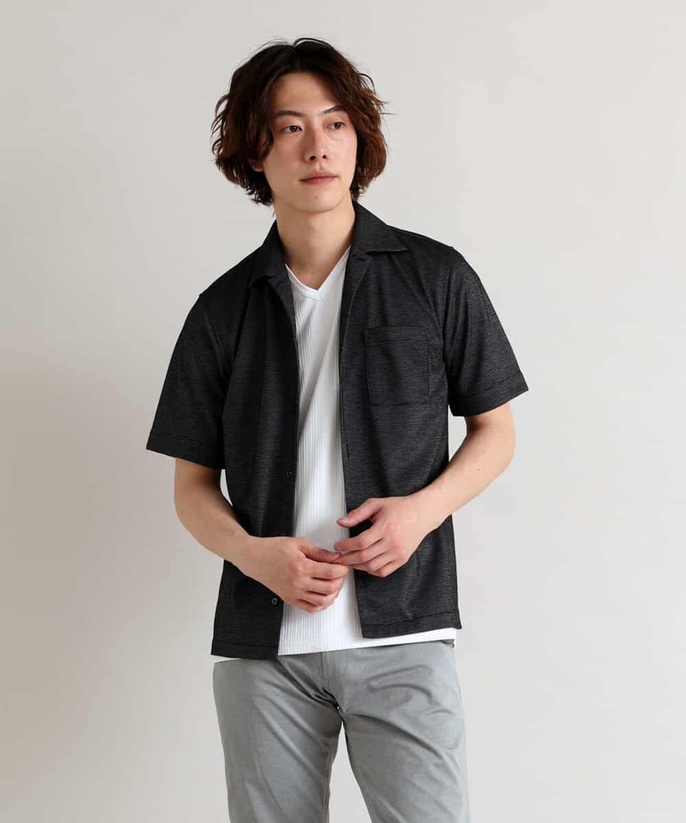 MKBHO31090 MK MICHEL KLEIN HOMME(MKミッシェルクランオム) 【涼シャツ/快適/速乾】ライトリーカノコ ブラック