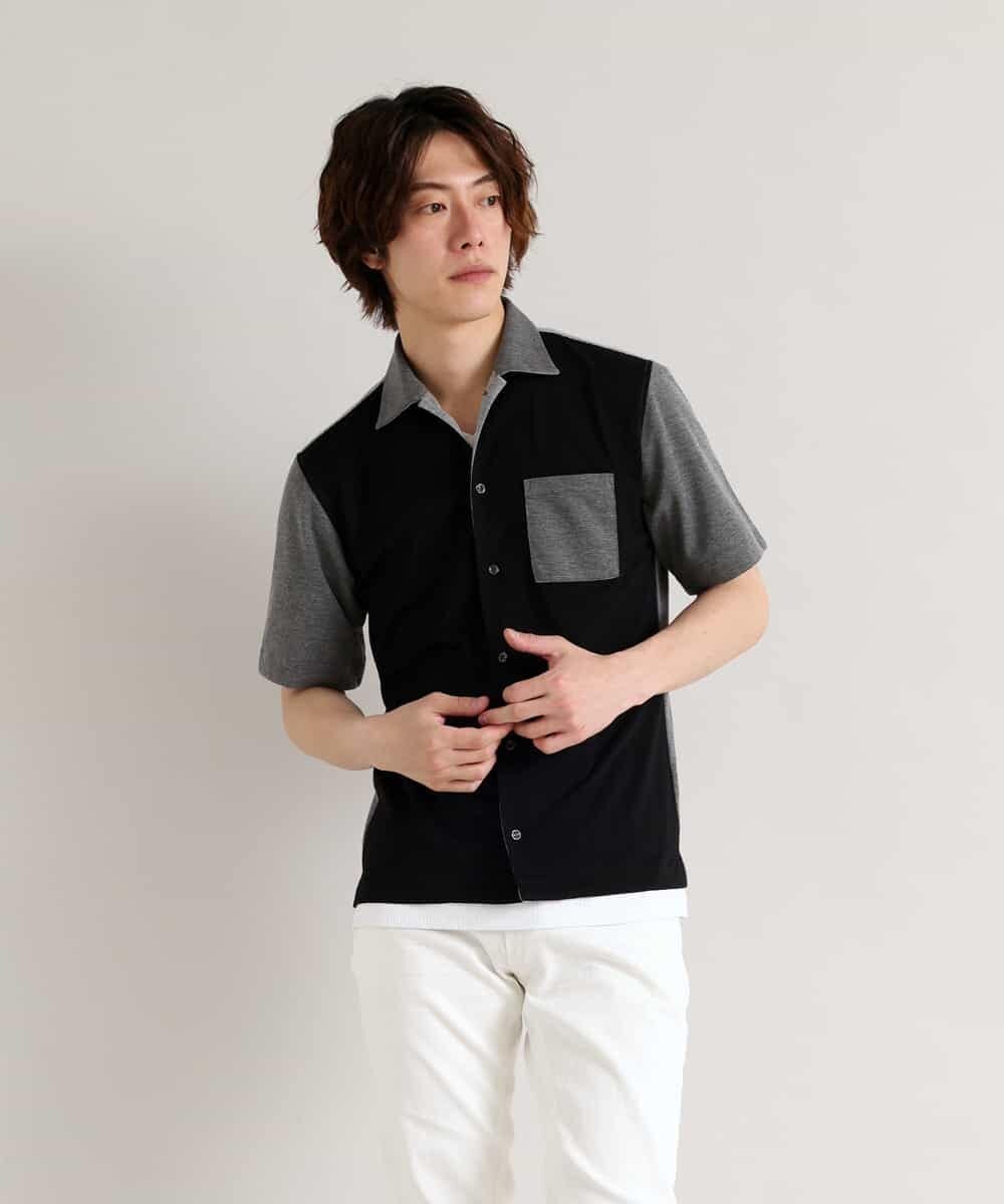 MKBHO31090 MK MICHEL KLEIN HOMME(MKミッシェルクランオム) 【涼シャツ/快適/速乾】ライトリーカノコ ライトグレー