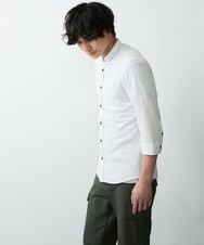 MKBHR33090 MK MICHEL KLEIN HOMME(MKミッシェルクランオム) カノコ七分シャツ ホワイト