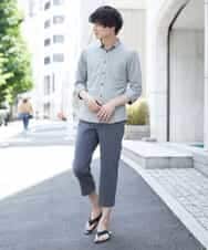 MKBHR33090 MK MICHEL KLEIN HOMME(MKミッシェルクランオム) カノコ七分シャツ グレー