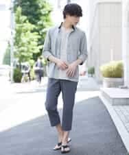 MKBHR33090 MK MICHEL KLEIN HOMME(MKミッシェルクランオム) カノコ七分シャツ グレー