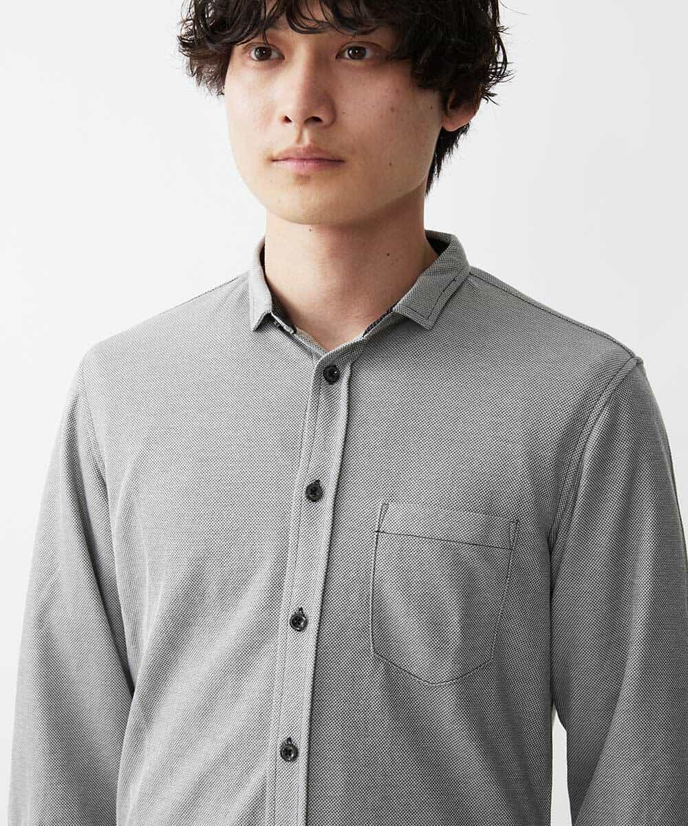 MKBHR33090 MK MICHEL KLEIN HOMME(MKミッシェルクランオム) カノコ七分シャツ グレー