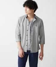 MKBHR33090 MK MICHEL KLEIN HOMME(MKミッシェルクランオム) カノコ七分シャツ グレー