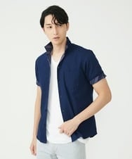 MKBHS52120 MK MICHEL KLEIN HOMME(MKミッシェルクランオム) リバーストライプシャツ ネイビー(57)