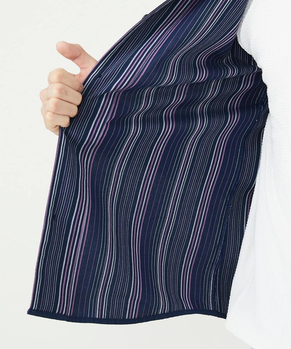 MKBHS52120 MK MICHEL KLEIN HOMME(MKミッシェルクランオム) リバーストライプシャツ ネイビー(57)