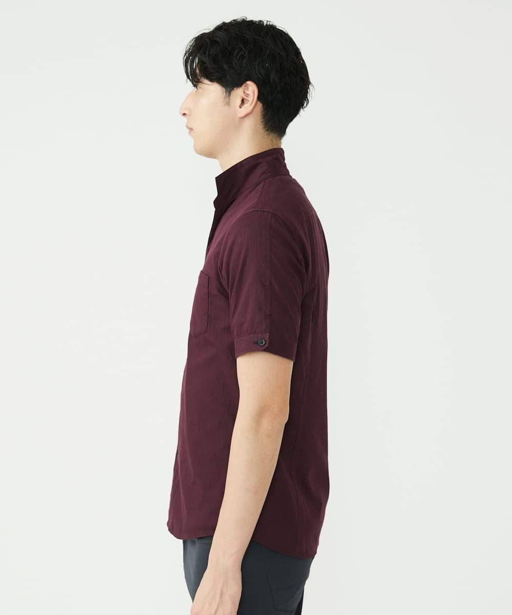 MKBHS52120 MK MICHEL KLEIN HOMME(MKミッシェルクランオム) リバーストライプシャツ パープル(77)