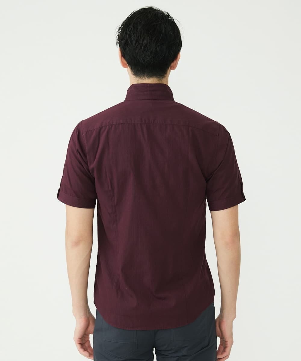 MKBHS52120 MK MICHEL KLEIN HOMME(MKミッシェルクランオム) リバーストライプシャツ パープル(77)