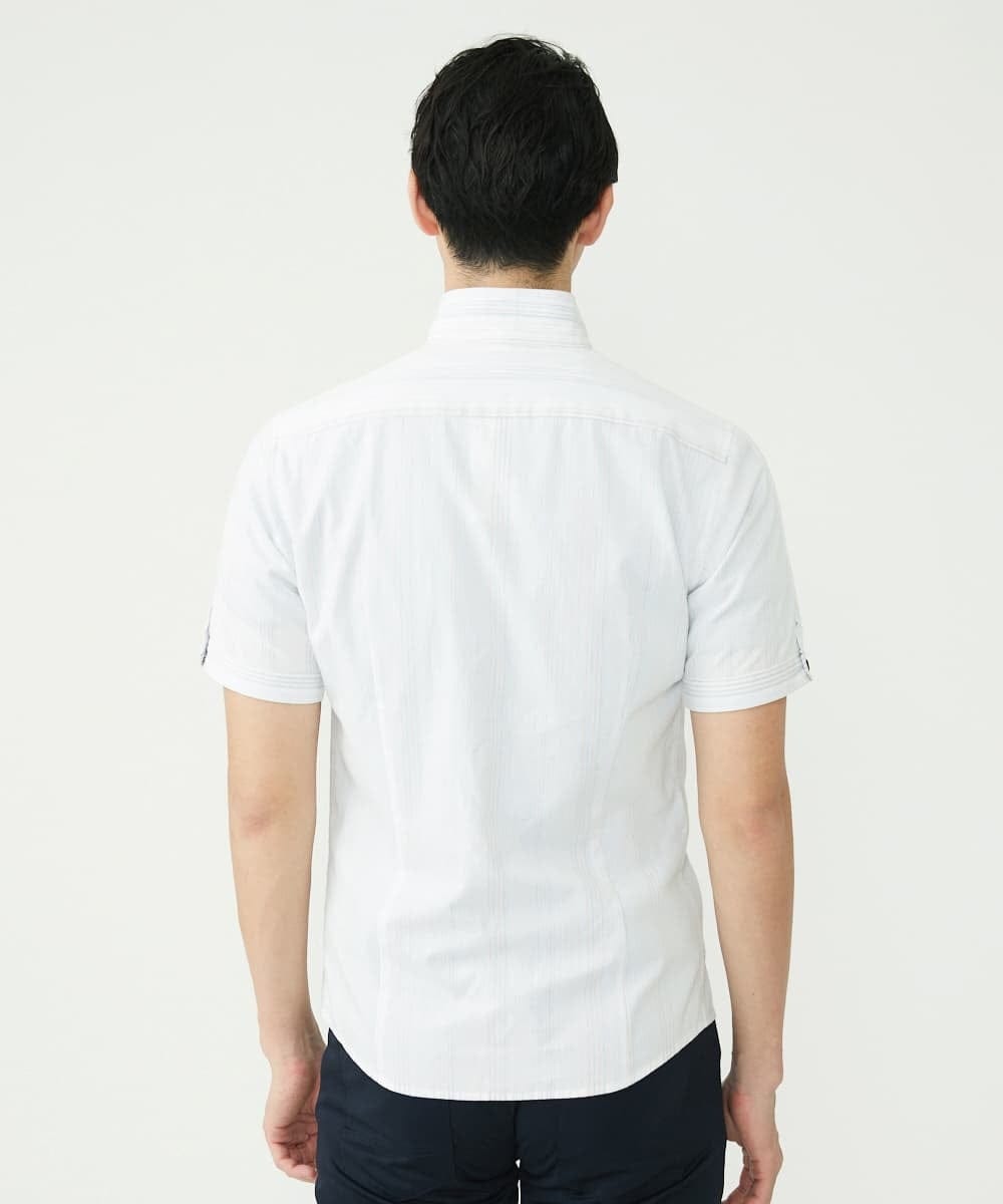 MKBHS52120 MK MICHEL KLEIN HOMME(MKミッシェルクランオム) リバーストライプシャツ ホワイト(90)