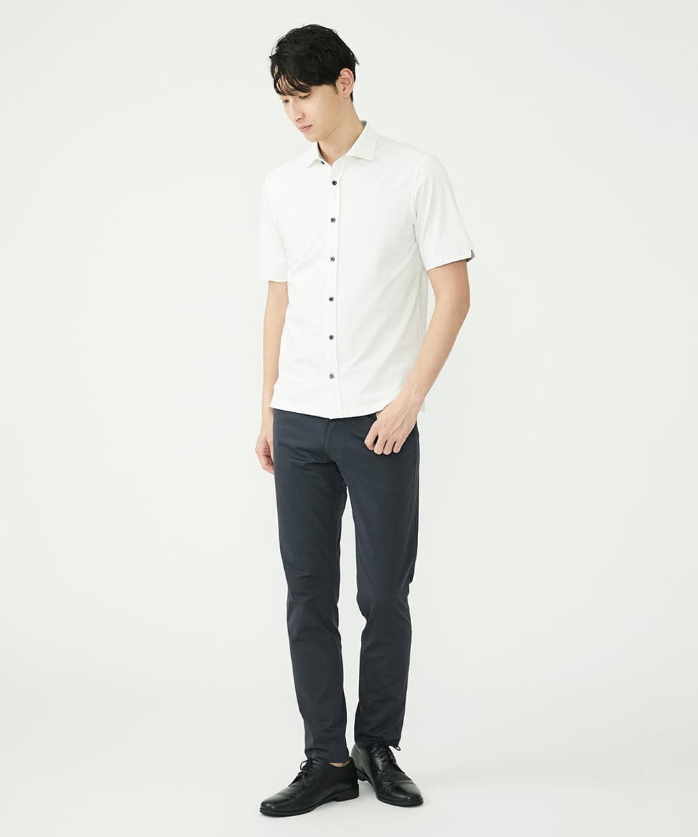 MKBHS58120 MK MICHEL KLEIN HOMME(MKミッシェルクランオム) 【滑らかで上品な表情】スムースシャツ  ホワイト(90)