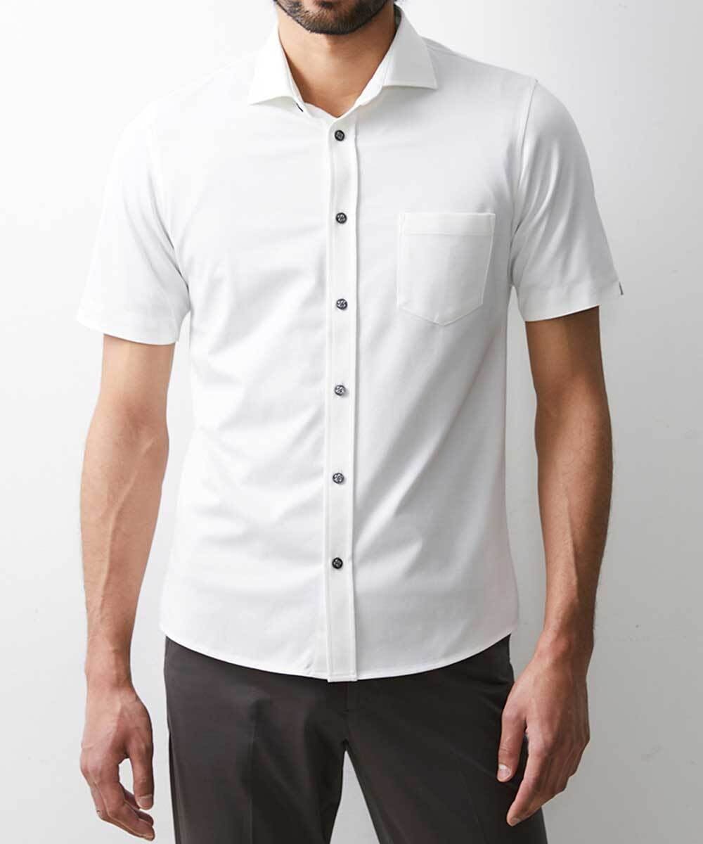 MKBHS77140 MK MICHEL KLEIN HOMME(MKミッシェルクランオム) ソロテックスシャツ ホワイト(90)