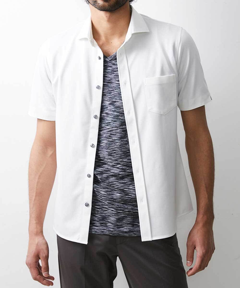MKBHS77140 MK MICHEL KLEIN HOMME(MKミッシェルクランオム) ソロテックスシャツ ホワイト(90)