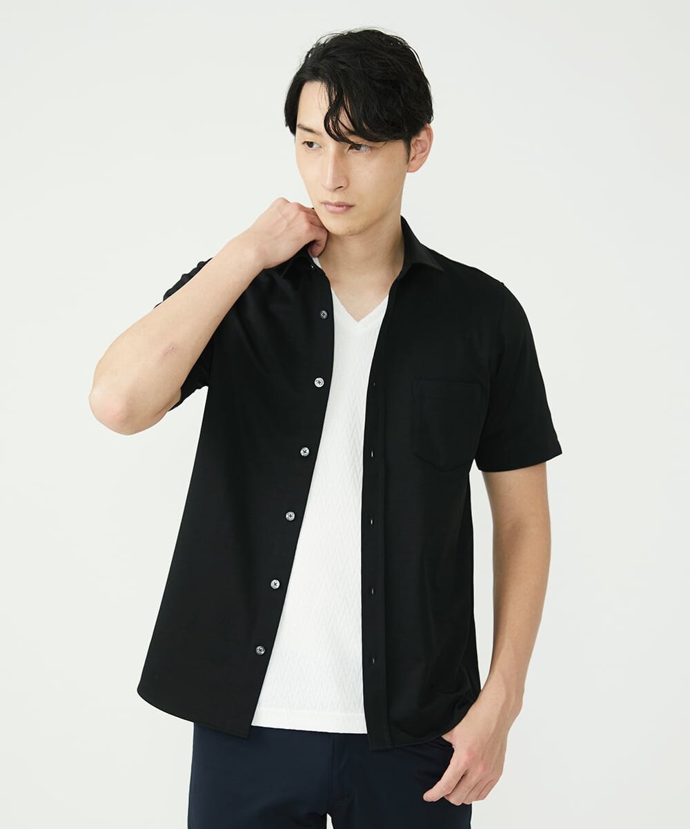MKBHS77140 MK MICHEL KLEIN HOMME(MKミッシェルクランオム) ソロテックスシャツ ブラック(94)