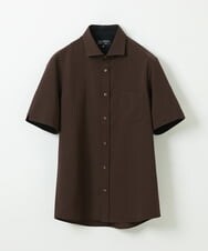 MKBHU11090 MK MICHEL KLEIN HOMME(MKミッシェルクランオム) シンプルベーシックシャツ / TR素材前空きデザイン ブラウン(87)
