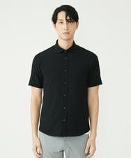 MKBHU11090 MK MICHEL KLEIN HOMME(MKミッシェルクランオム) シンプルベーシックシャツ / TR素材前空きデザイン ブラック(94)