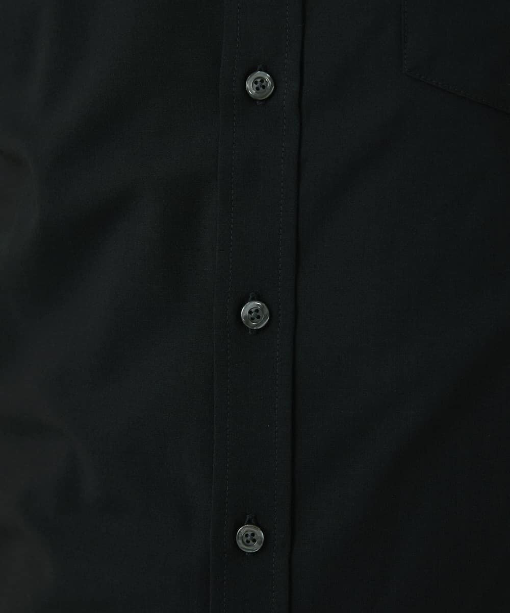 MKBHU11090 MK MICHEL KLEIN HOMME(MKミッシェルクランオム) シンプルベーシックシャツ / TR素材前空きデザイン ブラック(94)
