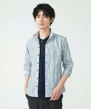 MKBHU22150 MK MICHEL KLEIN HOMME(MKミッシェルクランオム) ストライプスタンドタックシャツ ネイビー(57)