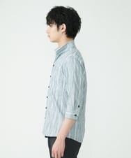 MKBHU22150 MK MICHEL KLEIN HOMME(MKミッシェルクランオム) ストライプスタンドタックシャツ ネイビー(57)
