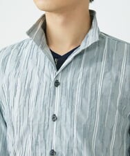 MKBHU22150 MK MICHEL KLEIN HOMME(MKミッシェルクランオム) ストライプスタンドタックシャツ ネイビー(57)