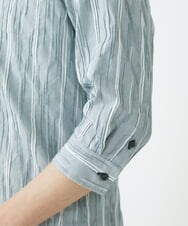 MKBHU22150 MK MICHEL KLEIN HOMME(MKミッシェルクランオム) ストライプスタンドタックシャツ ネイビー(57)