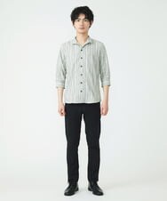 MKBHU22150 MK MICHEL KLEIN HOMME(MKミッシェルクランオム) ストライプスタンドタックシャツ ベージュ(82)