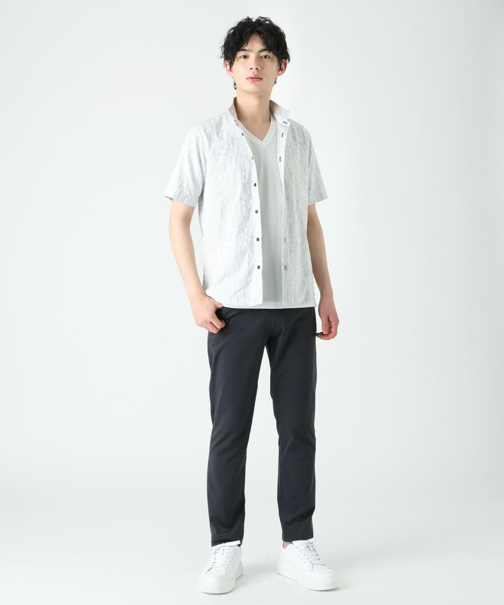 MKBHU41120 MK MICHEL KLEIN HOMME(MKミッシェルクランオム) アニマルジャガードシャツ ライトグレー(91)