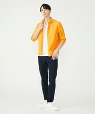 MKBHU74130 MK MICHEL KLEIN HOMME(MKミッシェルクランオム) リネンスタンドシャツ オレンジ(15)