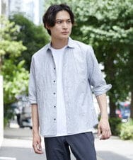 MKBHU74130 MK MICHEL KLEIN HOMME(MKミッシェルクランオム) リネンスタンドシャツ ホワイト(90)