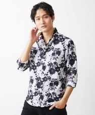 MKBHX28130 MK MICHEL KLEIN HOMME(MKミッシェルクランオム) モノトーンフラワーシャツ ホワイト