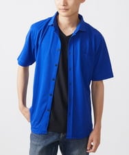 MKBHX34100 MK MICHEL KLEIN HOMME(MKミッシェルクランオム) 【大きいサイズあり】半袖シャツ/ミストワッシャーカノコ ライトブルー