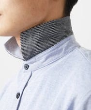 MKBHX34100 MK MICHEL KLEIN HOMME(MKミッシェルクランオム) 【大きいサイズあり】半袖シャツ/ミストワッシャーカノコ ブルー