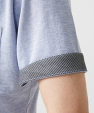 MKBHX34100 MK MICHEL KLEIN HOMME(MKミッシェルクランオム) 【大きいサイズあり】半袖シャツ/ミストワッシャーカノコ ブルー