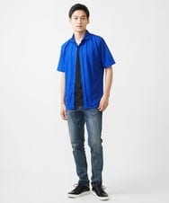 MKBHX34100 MK MICHEL KLEIN HOMME(MKミッシェルクランオム) 【大きいサイズあり】半袖シャツ/ミストワッシャーカノコ ブルー