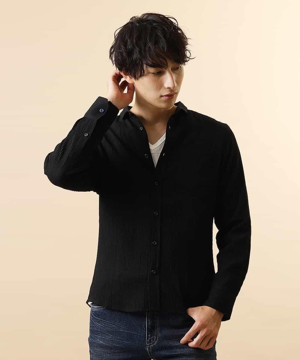 MKBIL27110 MK MICHEL KLEIN HOMME(MKミッシェルクランオム) 秋シャツ／ボイルグレンチェック ブラック