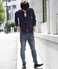 MKBJG18110 MK MICHEL KLEIN HOMME(MKミッシェルクランオム) シャツ（シルケットジャージ） ネイビー