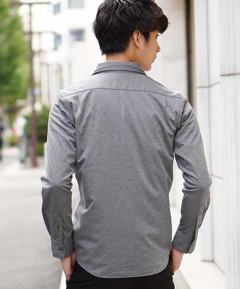 MKBJG18110 MK MICHEL KLEIN HOMME(MKミッシェルクランオム) シャツ（シルケットジャージ） ダークグレー