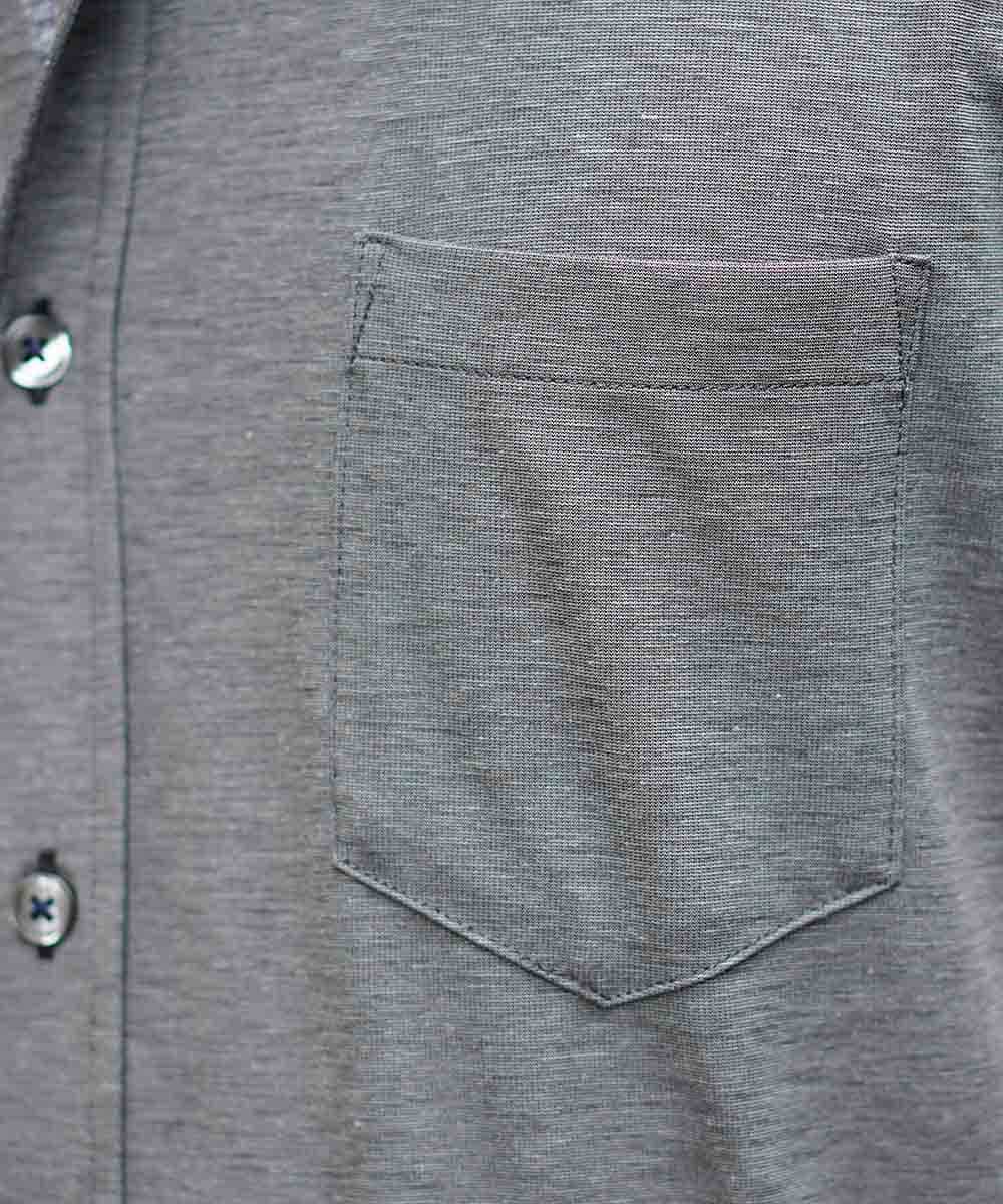 MKBJG18110 MK MICHEL KLEIN HOMME(MKミッシェルクランオム) シャツ（シルケットジャージ） ダークグレー