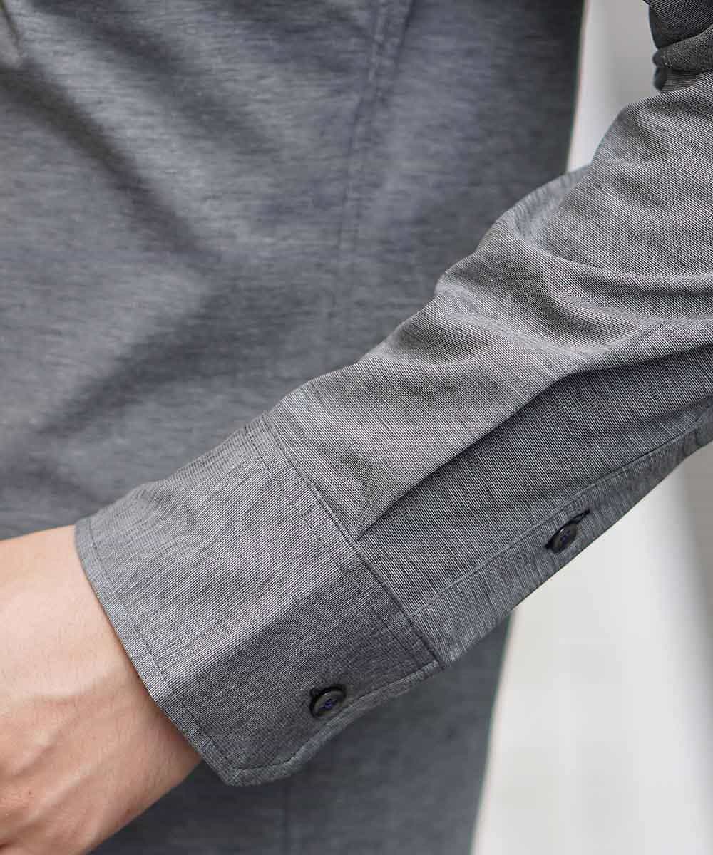 MKBJG18110 MK MICHEL KLEIN HOMME(MKミッシェルクランオム) シャツ（シルケットジャージ） ダークグレー