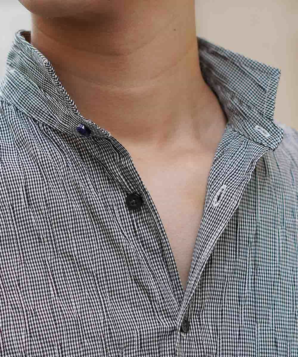 MKBJI04130 MK MICHEL KLEIN HOMME(MKミッシェルクランオム) シャツ（ウエービーチドリ） グレー