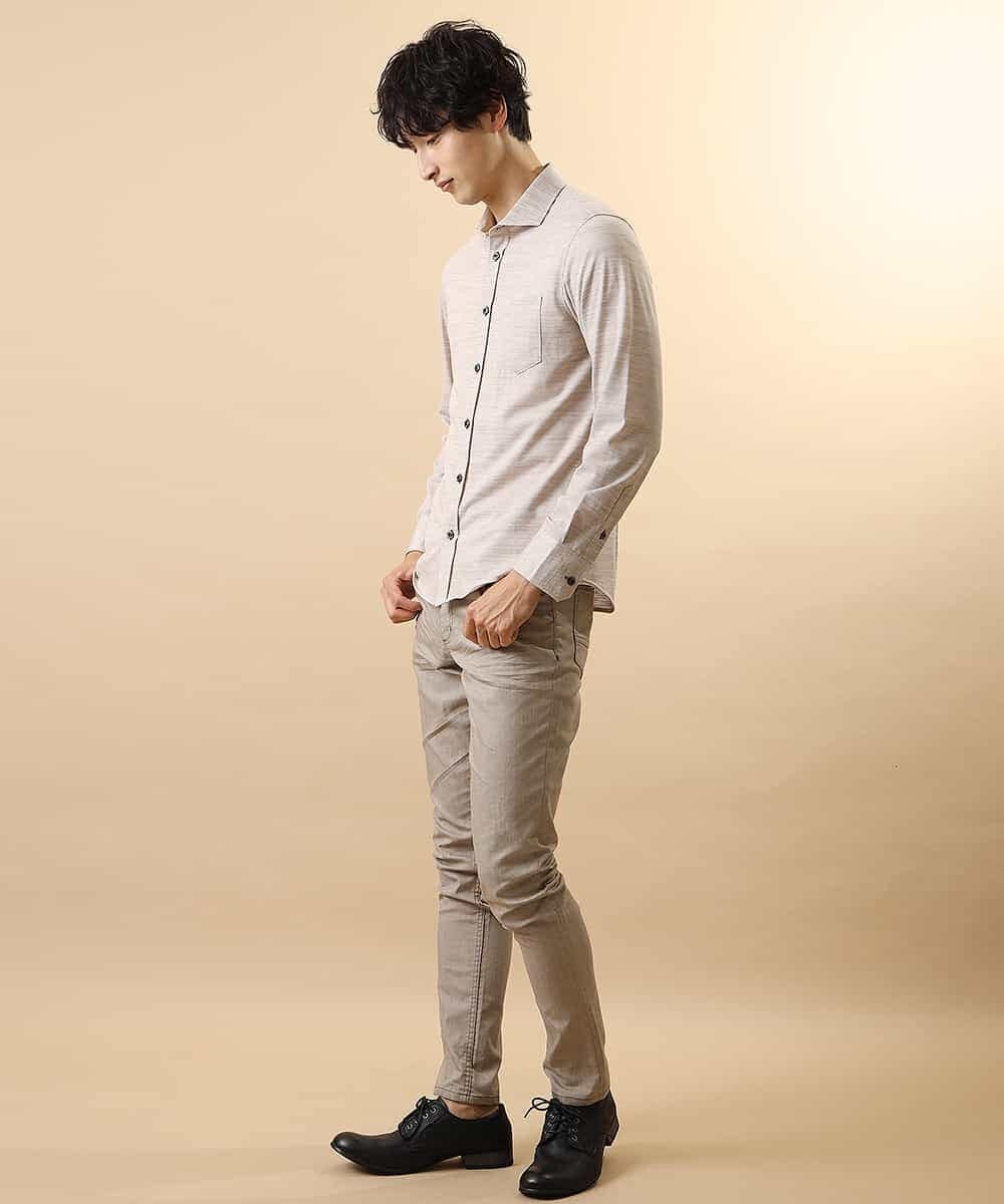 MKBJJ50075 MK MICHEL KLEIN HOMME(MKミッシェルクランオム) 秋シャツ／エアスキンコンタクト アイボリー