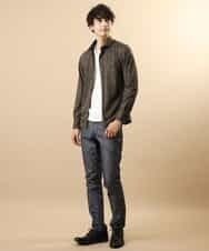 MKBJJ50075 MK MICHEL KLEIN HOMME(MKミッシェルクランオム) 秋シャツ／エアスキンコンタクト ブラウン