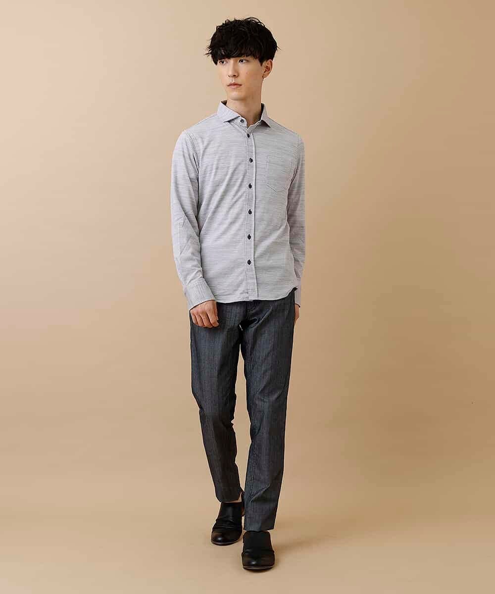 MKBJJ50075 MK MICHEL KLEIN HOMME(MKミッシェルクランオム) 秋シャツ／エアスキンコンタクト グレー