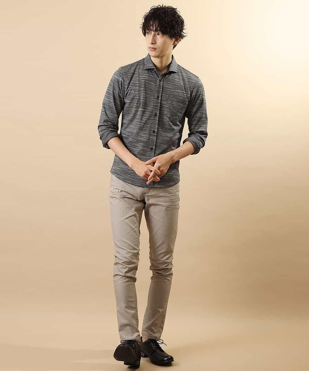 MKBJJ50075 MK MICHEL KLEIN HOMME(MKミッシェルクランオム) 秋シャツ／エアスキンコンタクト ブラック