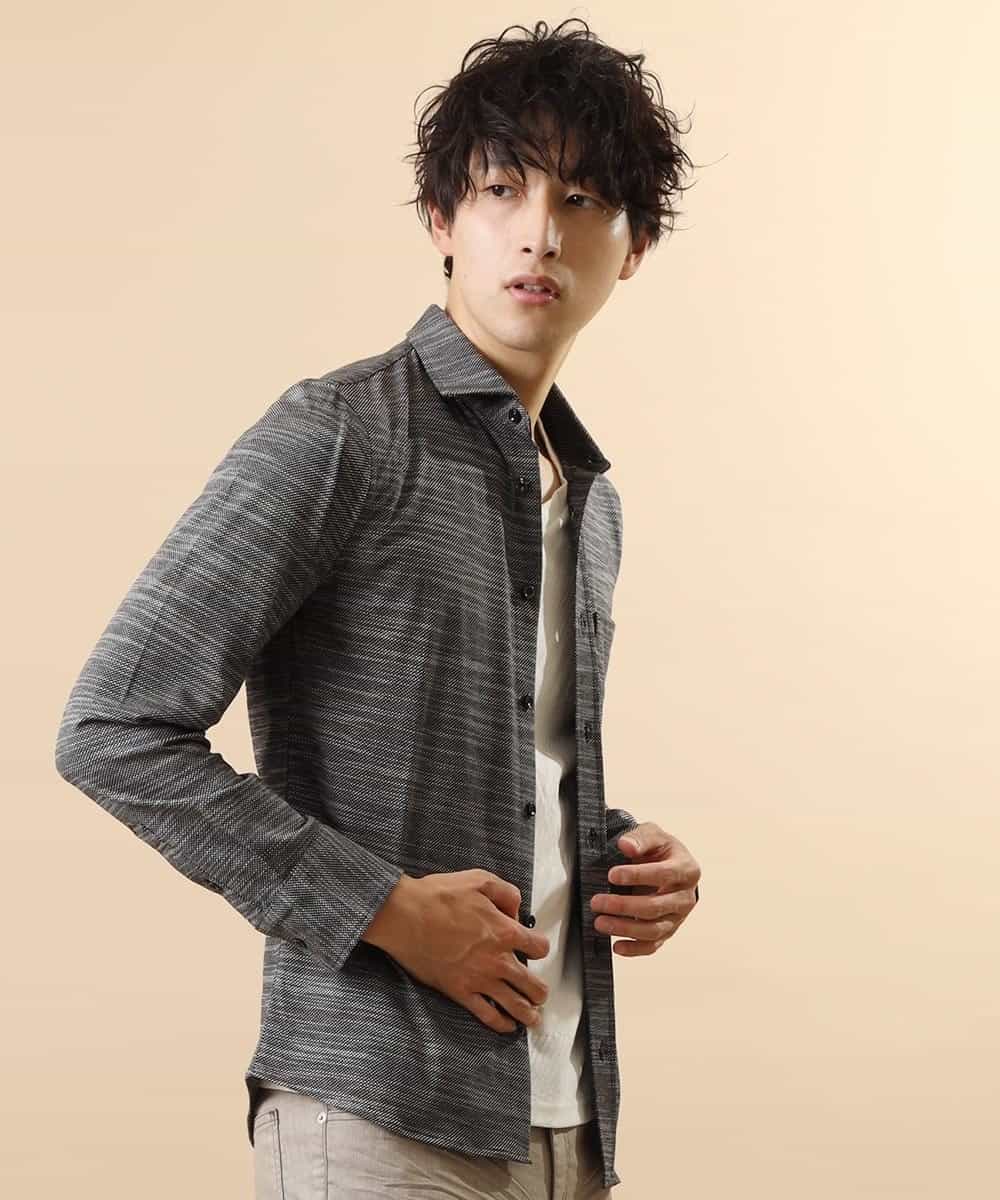 MKBJJ50075 MK MICHEL KLEIN HOMME(MKミッシェルクランオム) 秋シャツ／エアスキンコンタクト ブラック