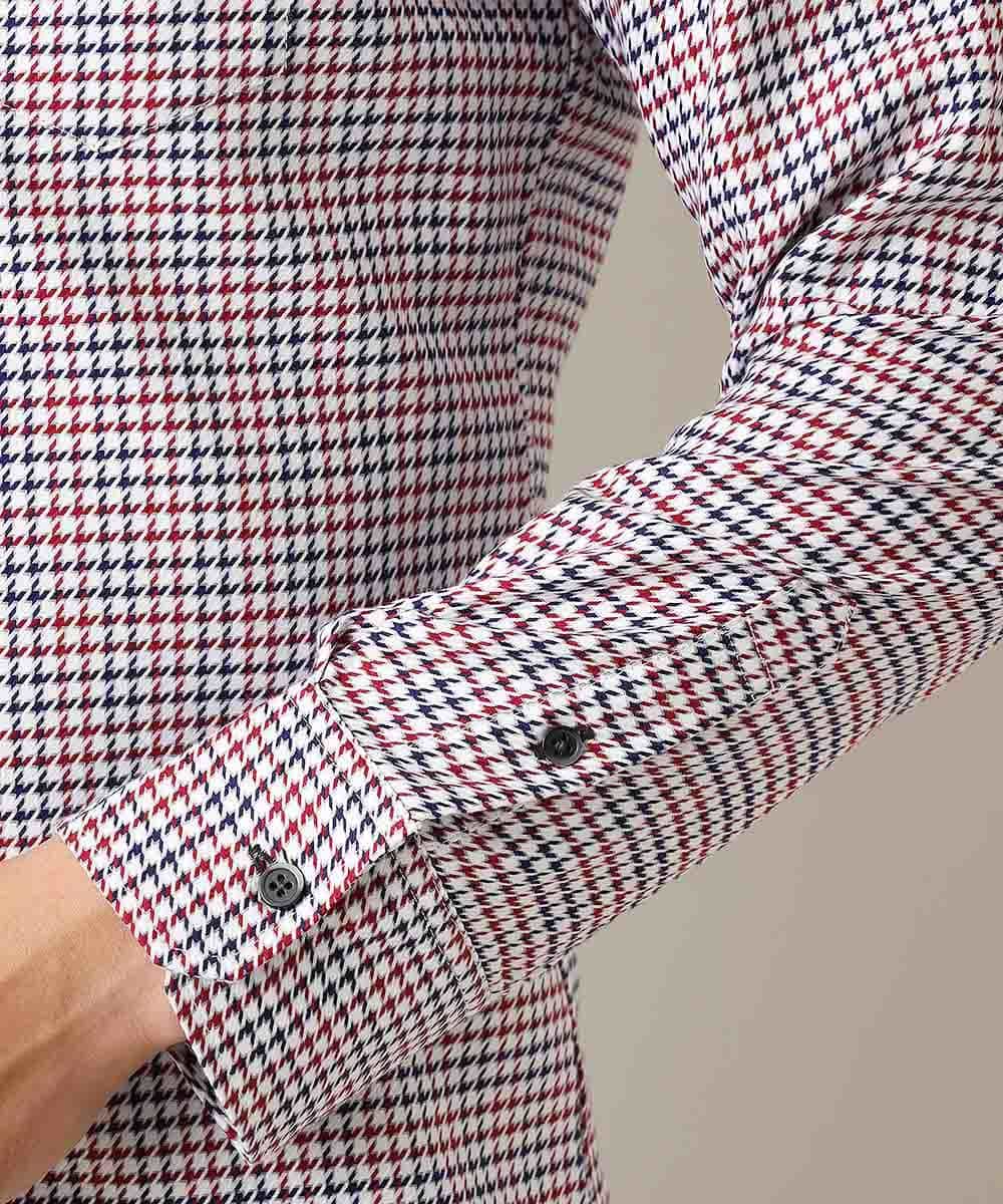 MKBJJ52110 MK MICHEL KLEIN HOMME(MKミッシェルクランオム) 秋シャツ／クラシックツートンチドリ レッド